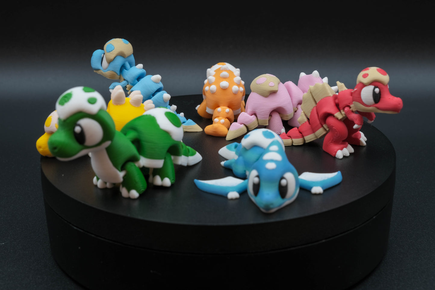 Flexibles Mini-Dino-Set (4 Stück, zufällige Auswahl)