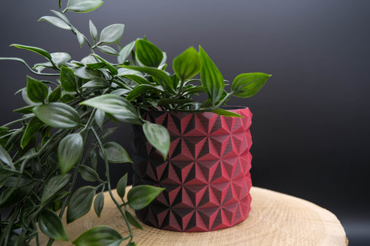 EdgeVase „Crimson Cube“ – Struktur trifft Statement