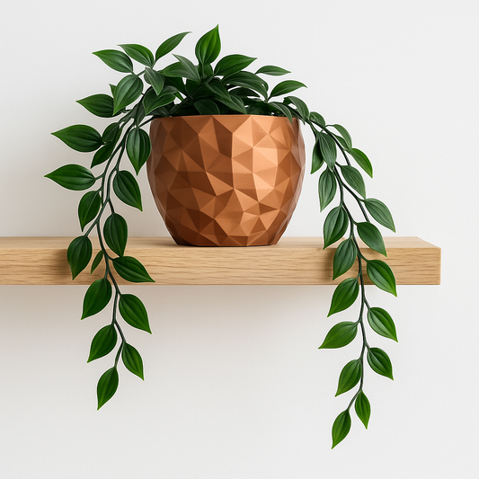 FacetVase „Copper Glow“ – Glanz trifft Struktur